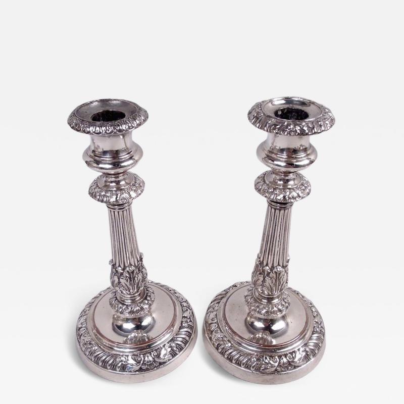 Matthew Boulton Pair of Matthew Boulton Georgian Regency Sheffield Plate Candlesticks