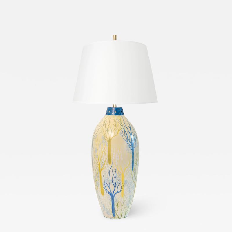 Maud Fredin Fradhollm MAUD FREDIN FREDHOLM SPRING STONEWARE LAMP BO FAJANS SWEDEN 1940S