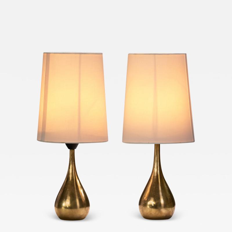 Mauri Almari Mauri Almari Pair of K 11 21 Brass Table Lamps for Idman Oy Finland 1950s