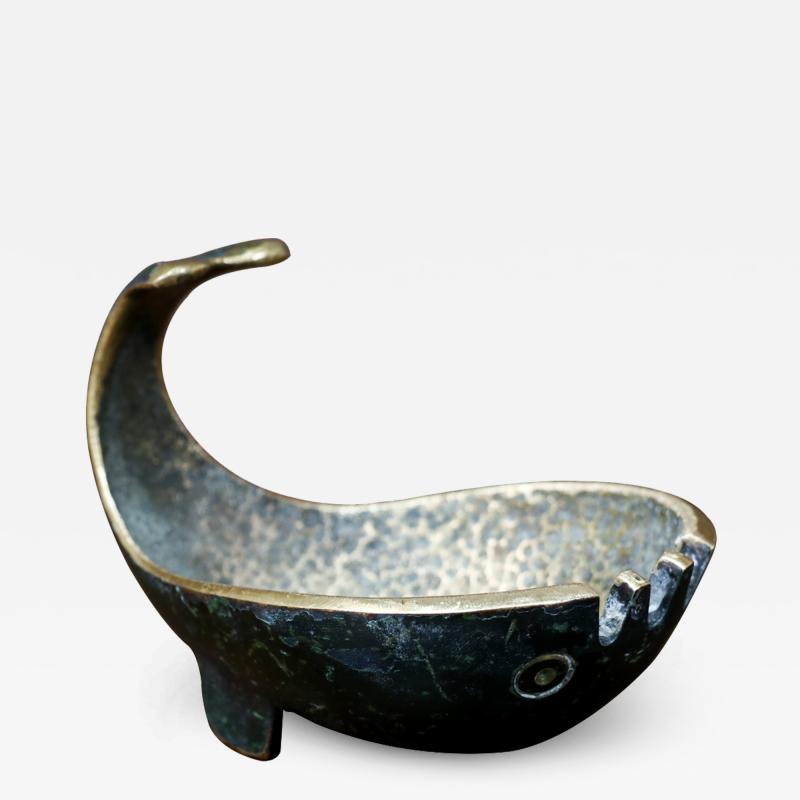 Maurice Ascalon Maurice Ascalon Bronze Whale Ashtray for Pal Bell Co 