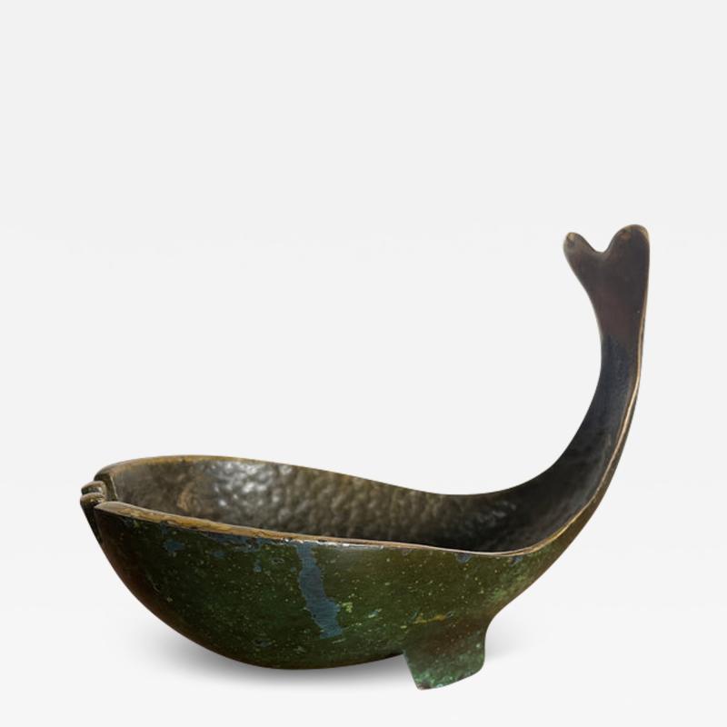 Maurice Ascalon Pal Bell Whale brass and enamel dish catchall by Maurice Ascalon