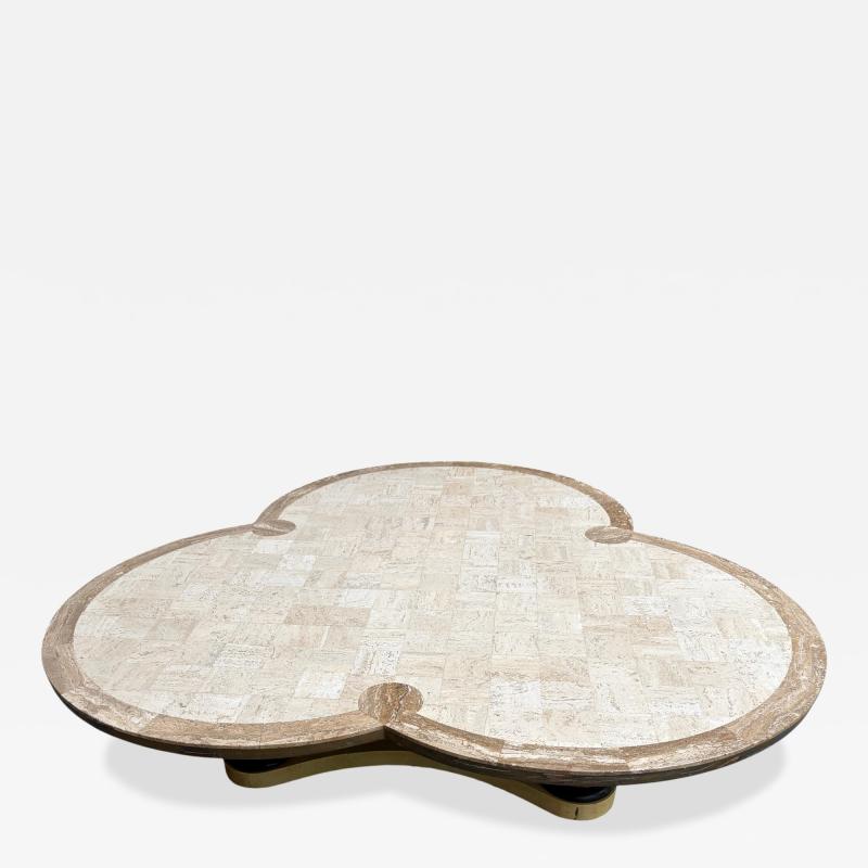 Maurice Bailey Maurice Bailey for Monteverdi Young Tesselated Travertine Trefoil Coffee Table