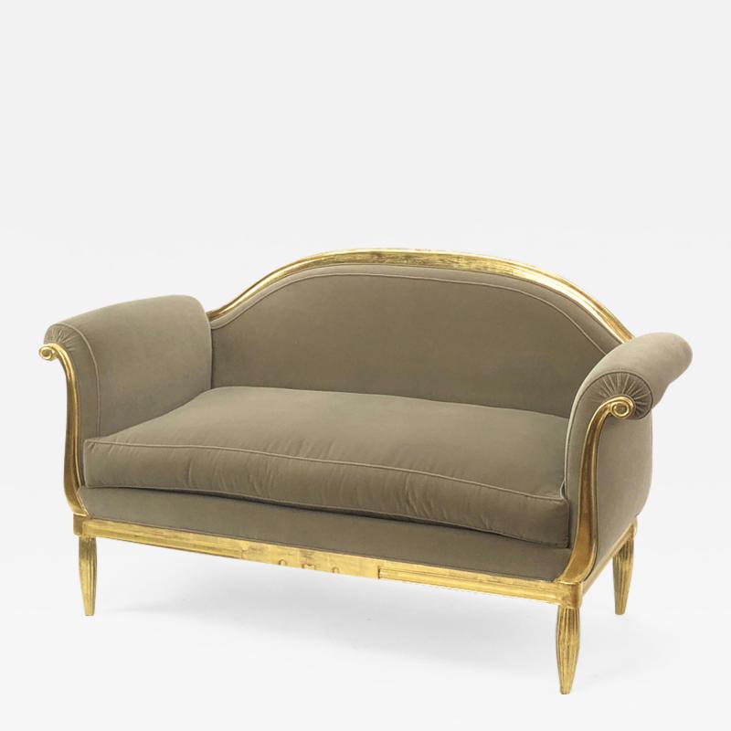 Maurice Dufr ne Maurice Dufrene awesome refined art deco carved gilt wood frame couch