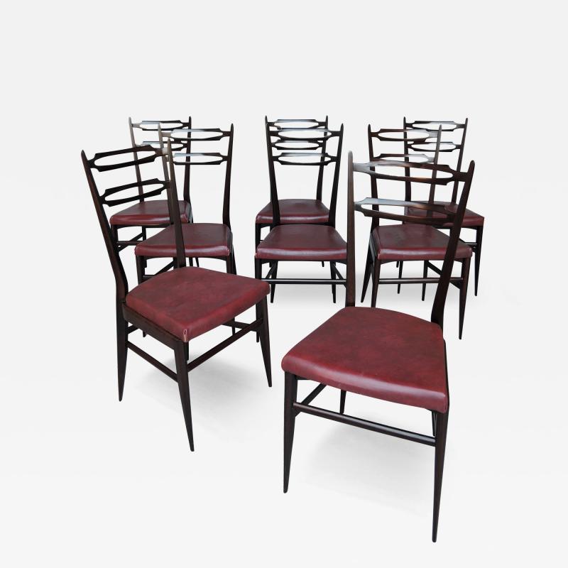 Maurice Flachet Set of 8 Fine French 1950s Dining Chairs by Maurice Flachet