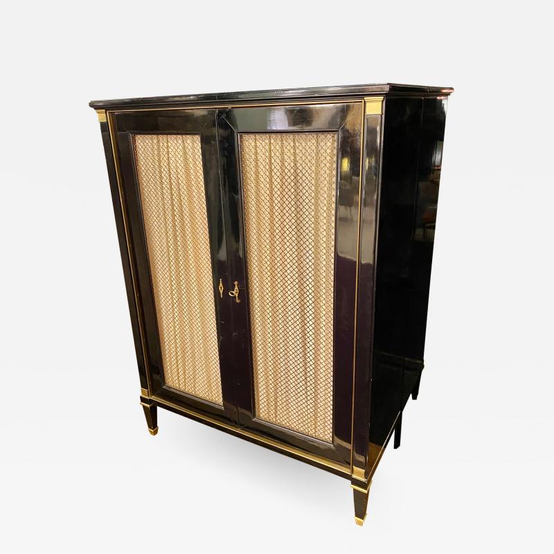 Maurice Hirsch Maurice Hirsch chicest black lacquered cabinet with gold bronze accent