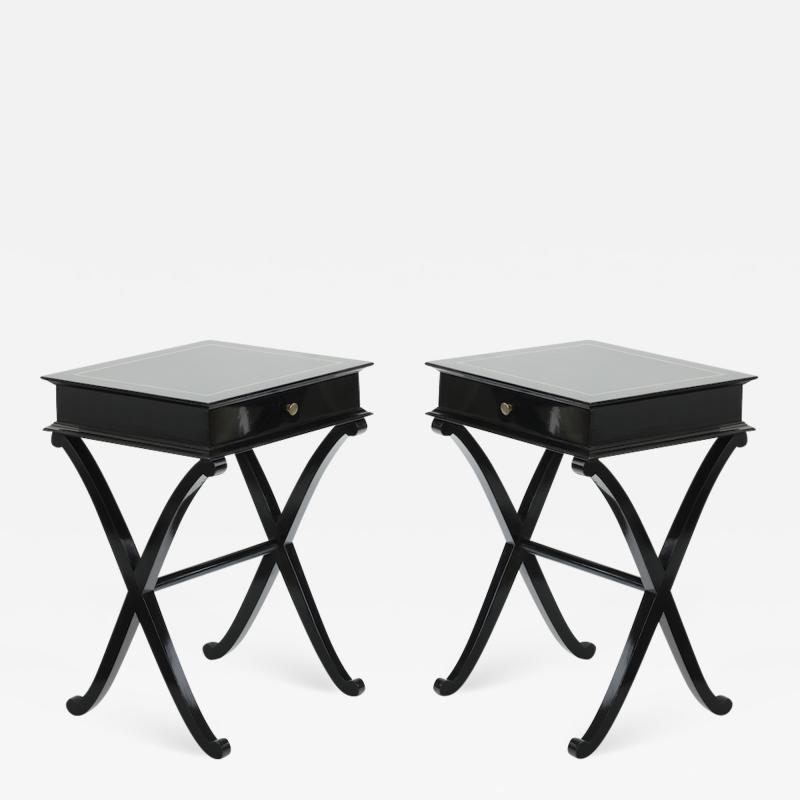 Maurice Hirsch Maurice Hirsch signed pair of black pair of coffee table or nightstands