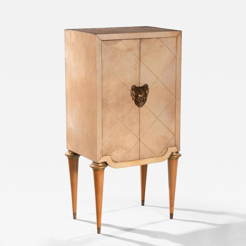 Maurice Jallot Maurice Jallot French Art Deco Parchment Inlaid Cabinet
