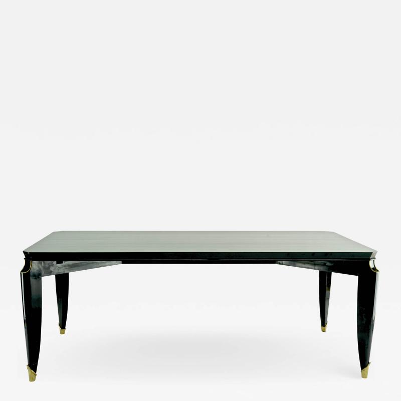 Maurice Jallot Maurice Jallot blackened wood dinning table with gold bronze accent