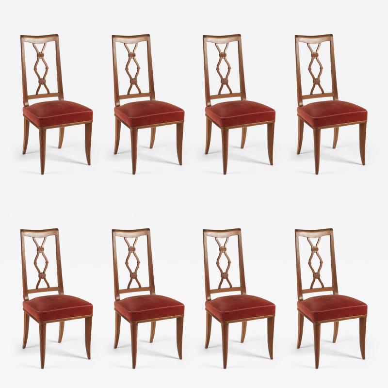 Maurice Jallot Maurice Jallot set of 8 cherry dining chairs
