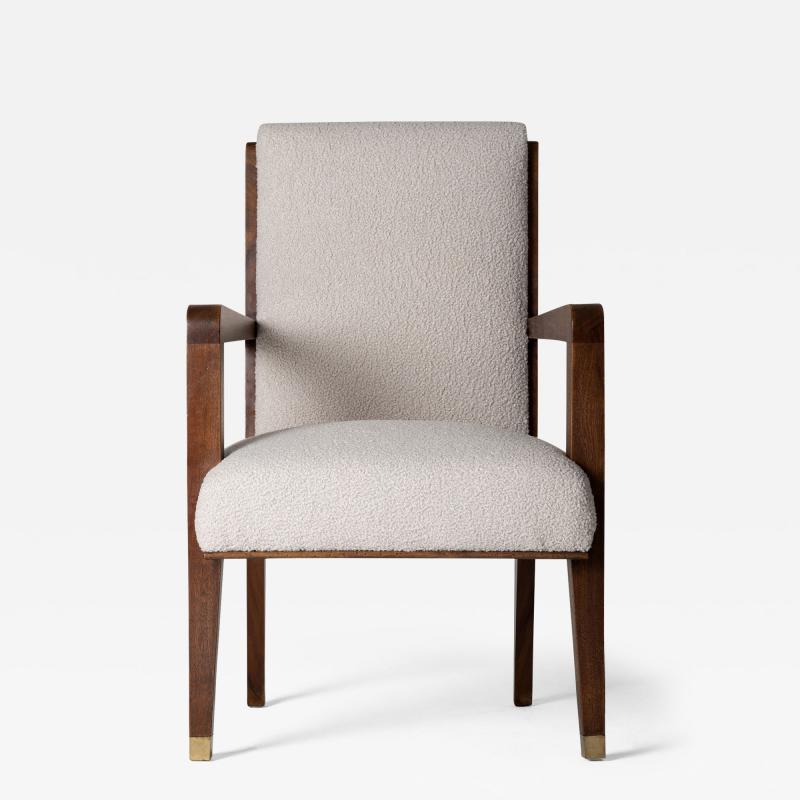 Maurice Jallot Modernist Mahogany Armchair by Maurice Jallot