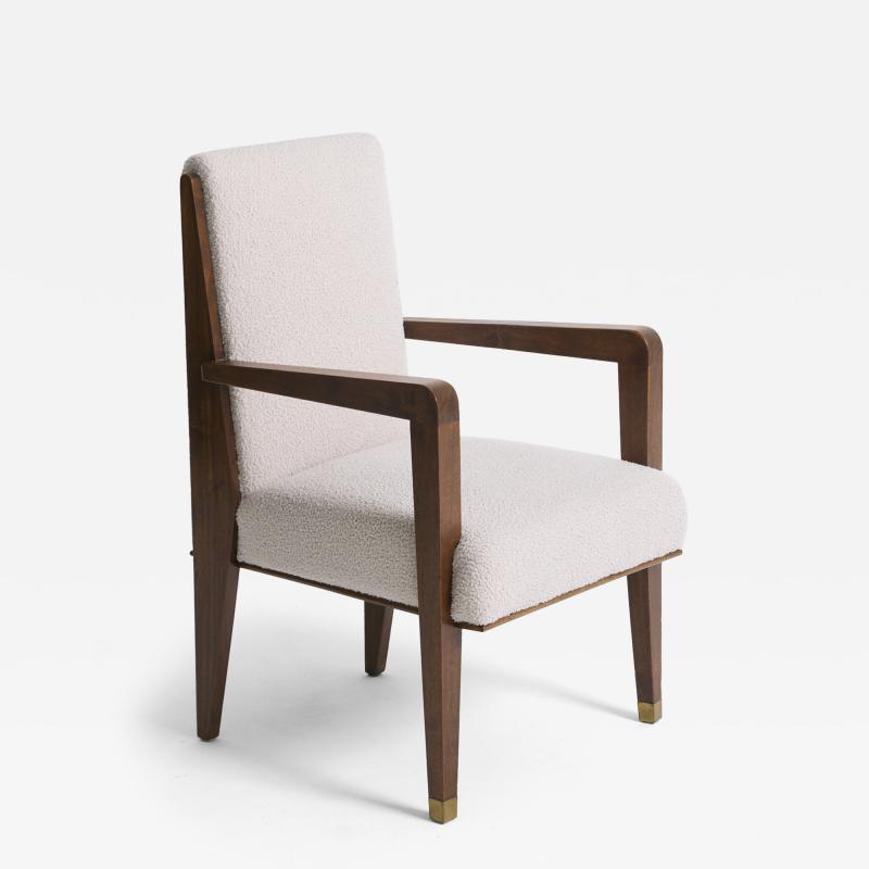 Maurice Jallot Modernist Mahogany Armchair by Maurice Jallot