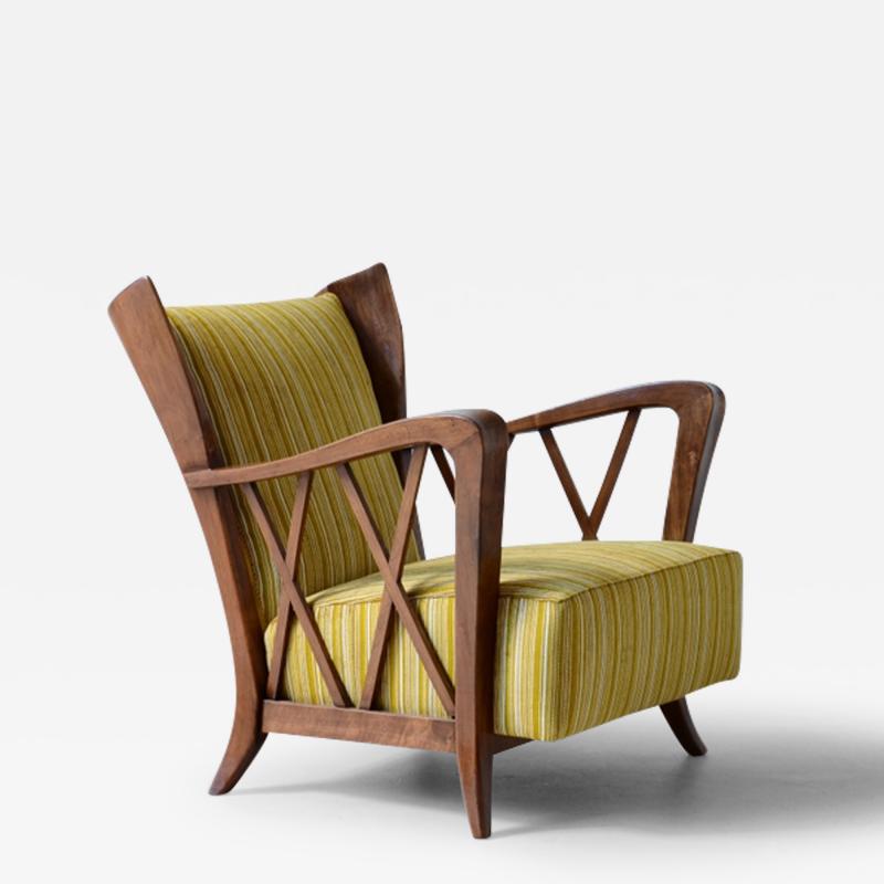 Maurizio Tempestini Elegant oak armchair with wavy pattern on all sides 