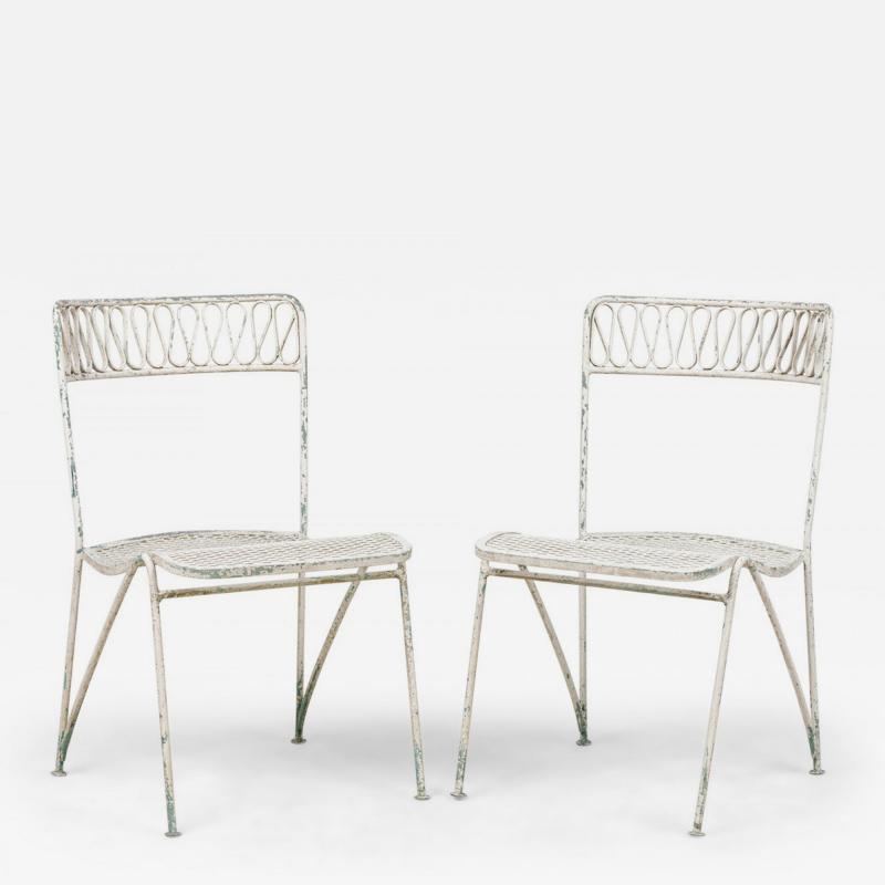 Maurizio Tempestini Maurizio Tempestini for Salterini Mid Century Ribbon Wrought Iron Painted Whit