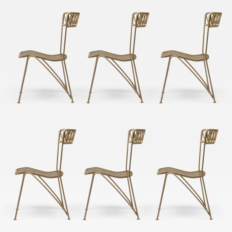 Maurizio Tempestini Maurizio Tempestini for Salterini Ribbon Dining Chairs with Mesh Metal Seat