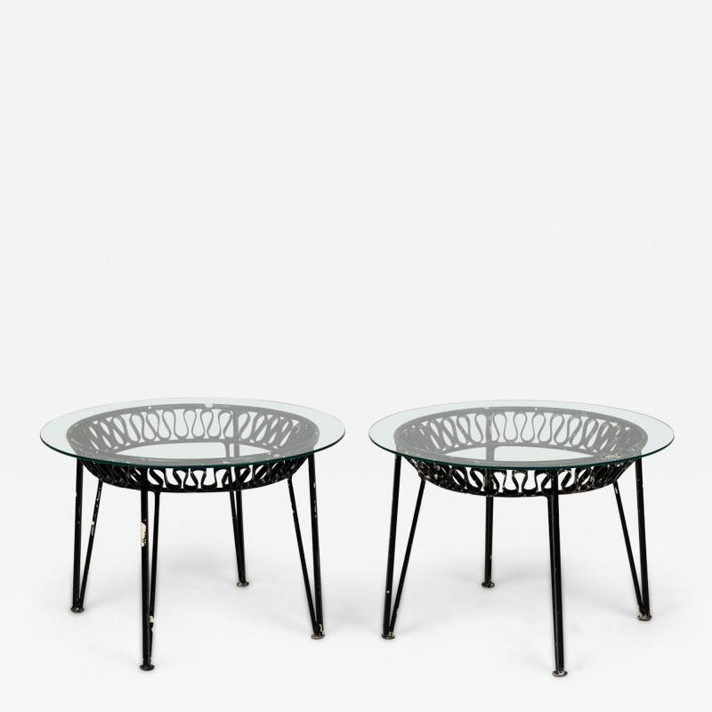 Maurizio Tempestini Pair of Maurizio Tempestini for Salterini Metal Ribbon Occasional Tables