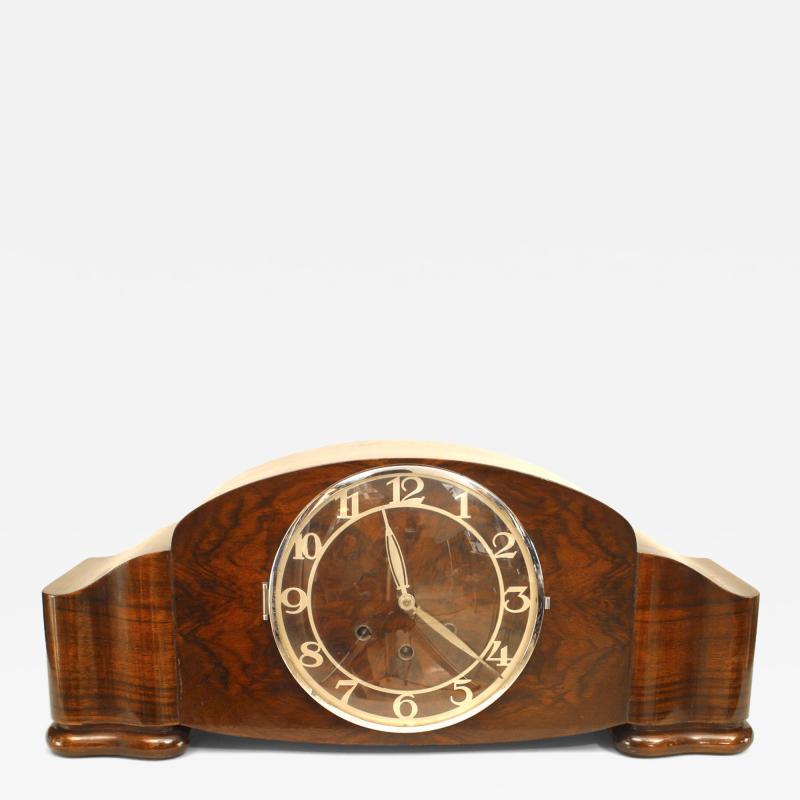 Mauthe Art Deco Walnut Mantel Clock
