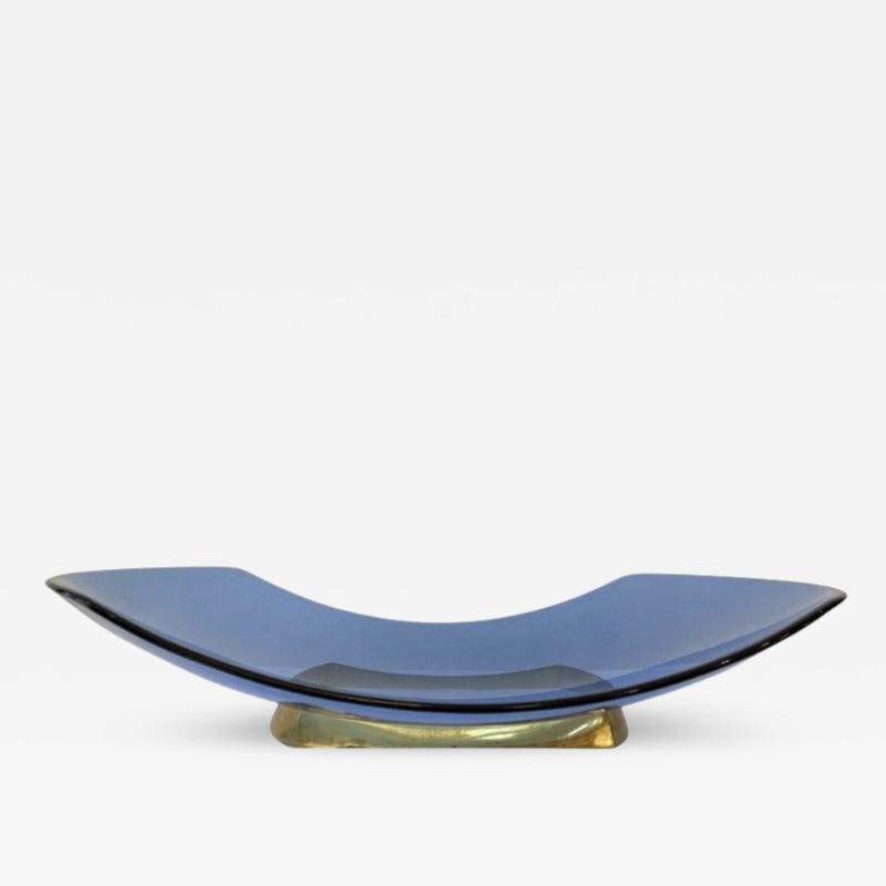 Max Ingrand Blue Fruit Bowl Model 1419 by Max Ingrand for Fontana Arte 1960s