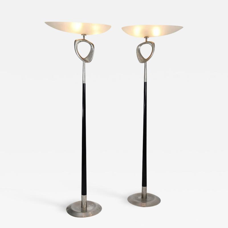 Max Ingrand Extremely rare pair of sculptural floor lamps