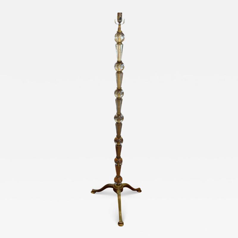 Max Ingrand Italian Fontana Arte Style Glass and Bronze Floor Lamp