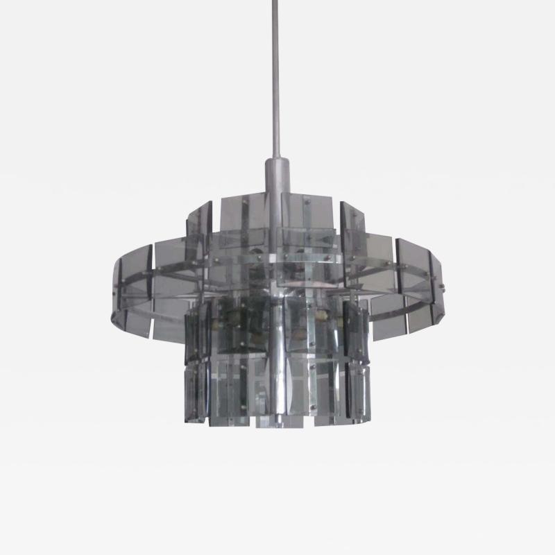 Max Ingrand Italian Midcentury Smoked Glass Chandelier Max Ingrand Fontana Arte Style