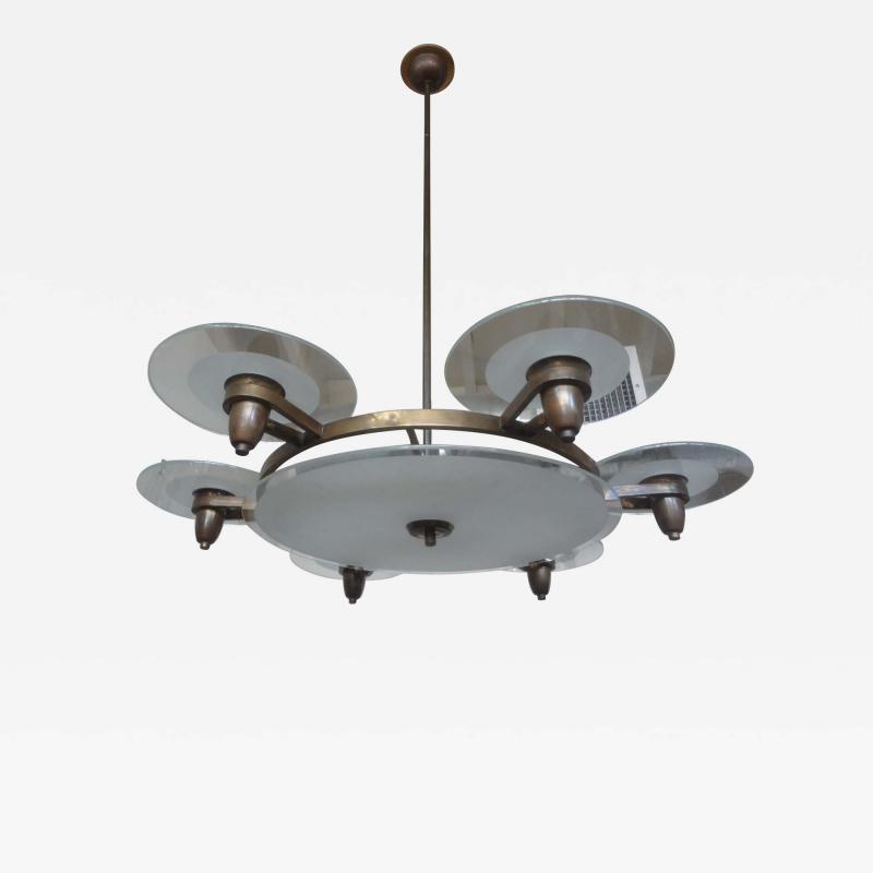 Max Ingrand Italian Pietro Chiesa for Fontana Arte Inspired Chandelier