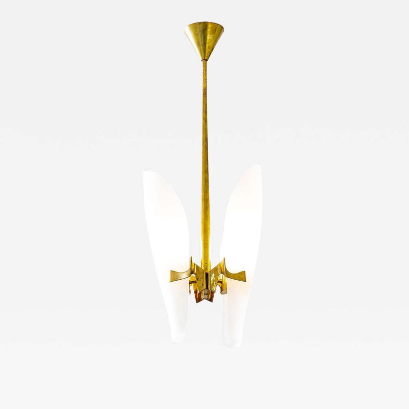 Max Ingrand Max Ingrand Chandelier in Brass and Crystal for Fontana Arte 1960s
