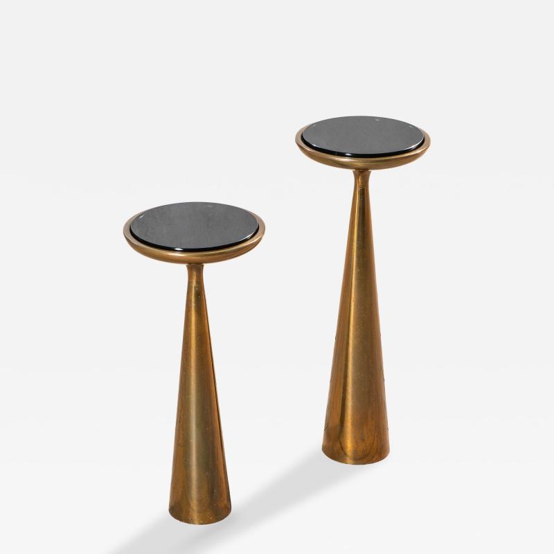 Max Ingrand Max Ingrand Pedestal Tables for Fontana Arte Brass Glass 1957