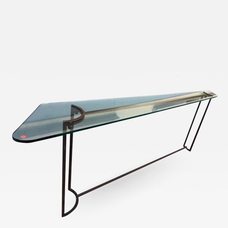 Max Ingrand Max ingrand attributed Longest fifties wrought iron and glass console