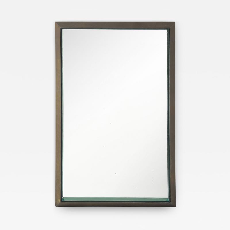 Max Ingrand Rare Rectangular Brass and Colored Glass Mirror Model 2172A