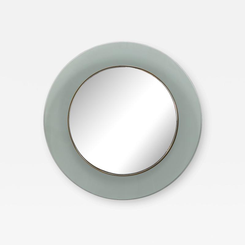 Max Ingrand Round Smoked Beveled Glass Wall Mirror Model 1669 by Max Ingrand