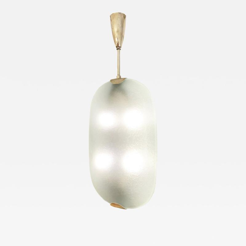 Max Ingrand Textured Glass Pendant by Fontana Arte Italy 1955
