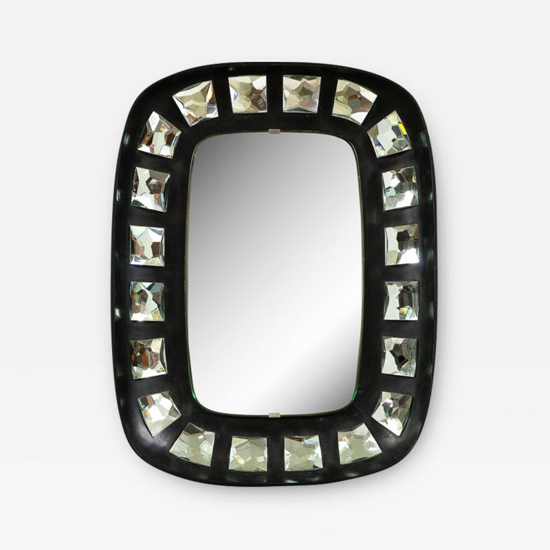 Max Ingrand Wood and Glass Mirror by Max Ingrand for Fontana Arte
