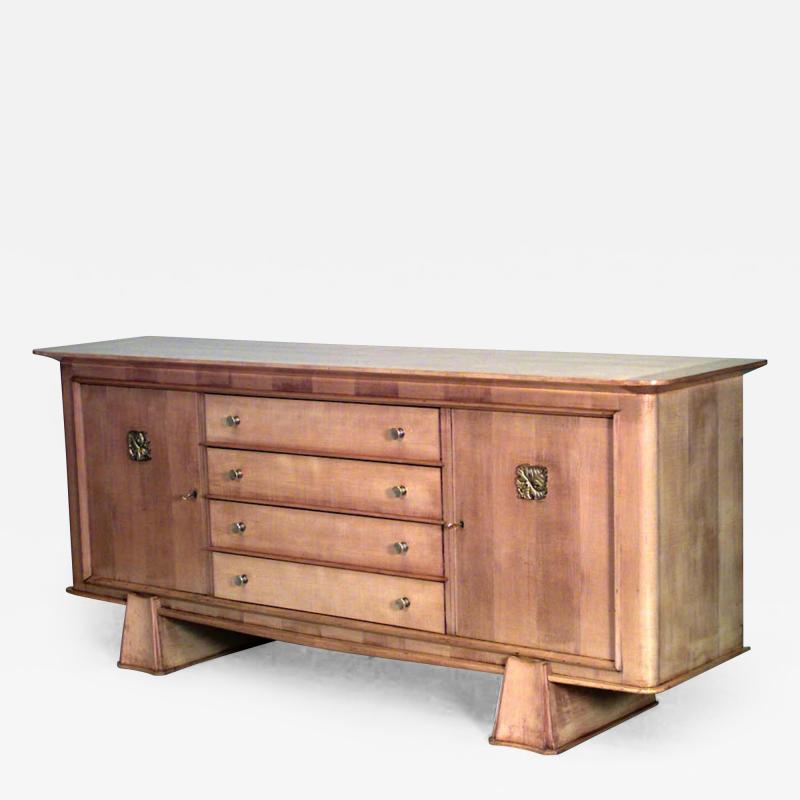 Maxime Old French 1940s Ormolu Mounted Sycamore Sideboard Cabinet