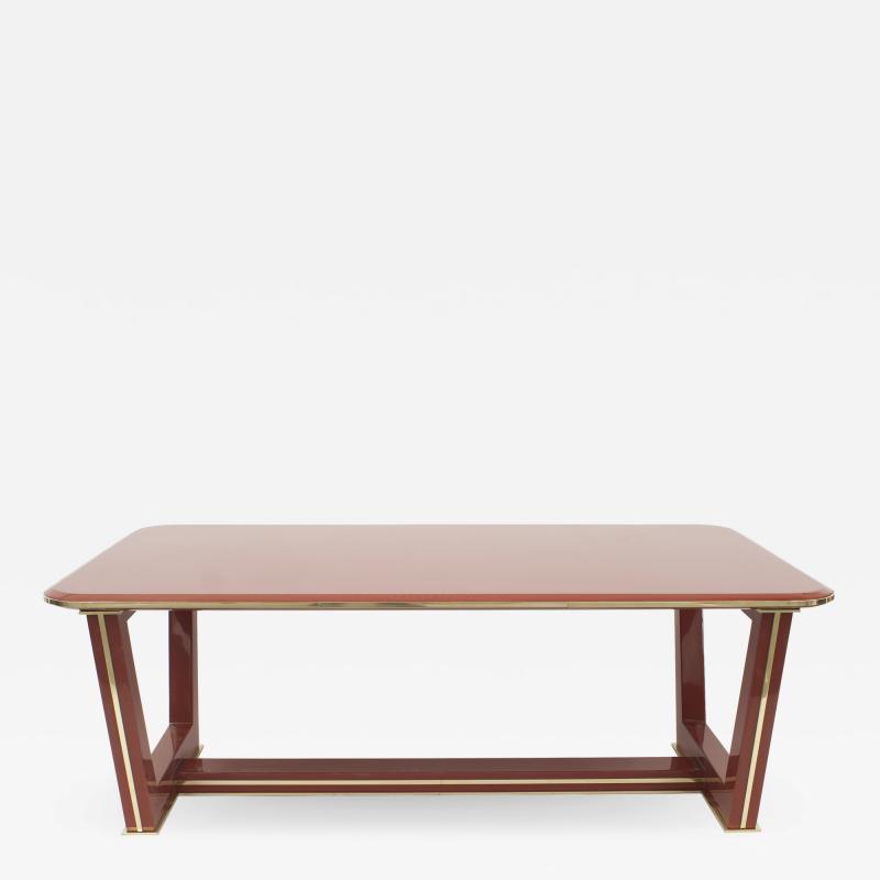 Maxime Old French 1940s Style Modern Red Lacquered Coffee Table