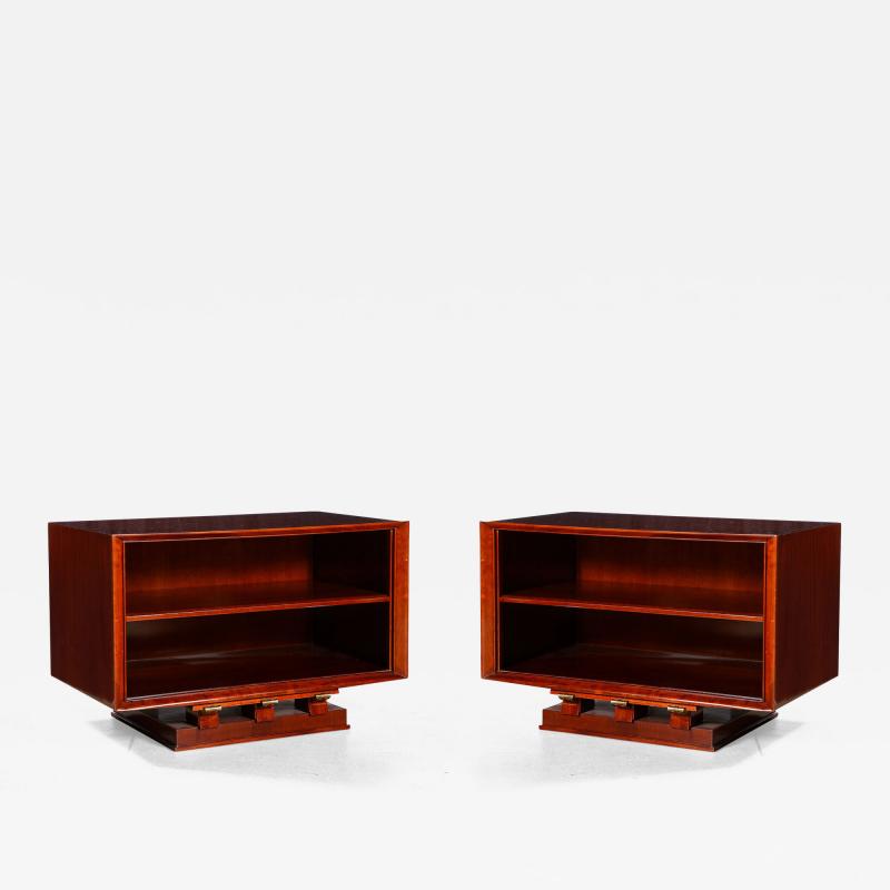 Maxime Old Pair of Mahogany End Tables