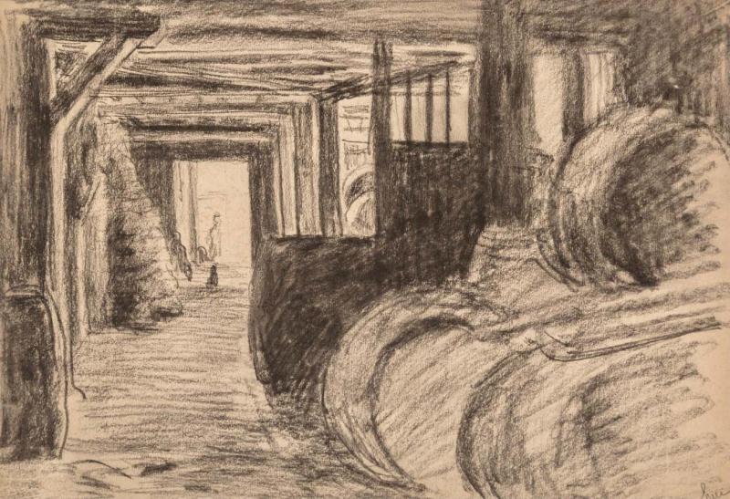 Maximilien Luce Original Drawing Un Magisin Dans Le Marais 