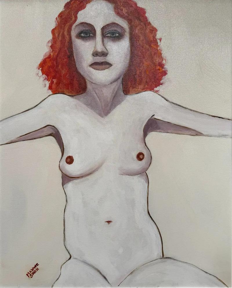 Maxine Smith Female Nude Portrait Oil Painting