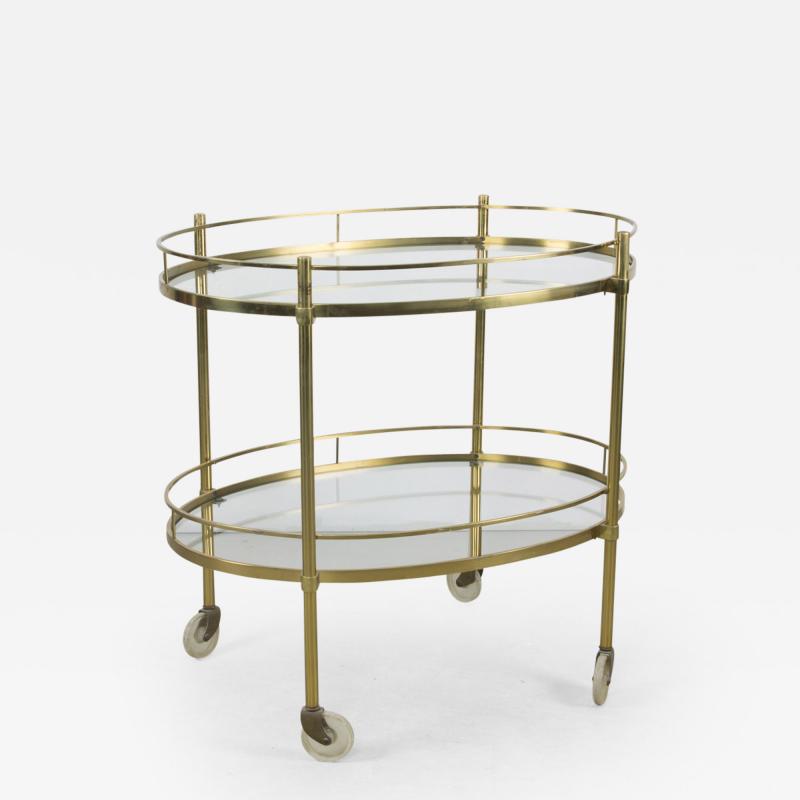 Maxwell Phillips Solid Brass Tea Trolley Attributed to Maxwell Phillips