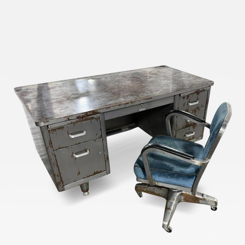 McDowell Craig Vintage Mid Century Modern Metal Tanker Desk Chair
