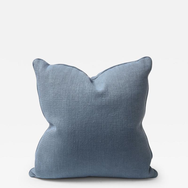 Medium Blue Linen 21 Square Pillow
