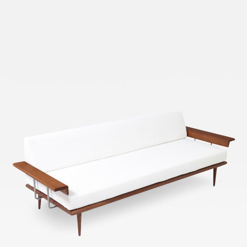 Mel Bogart Mel Bogart Walnut Boucle Sofa Daybed for Felmore Associates
