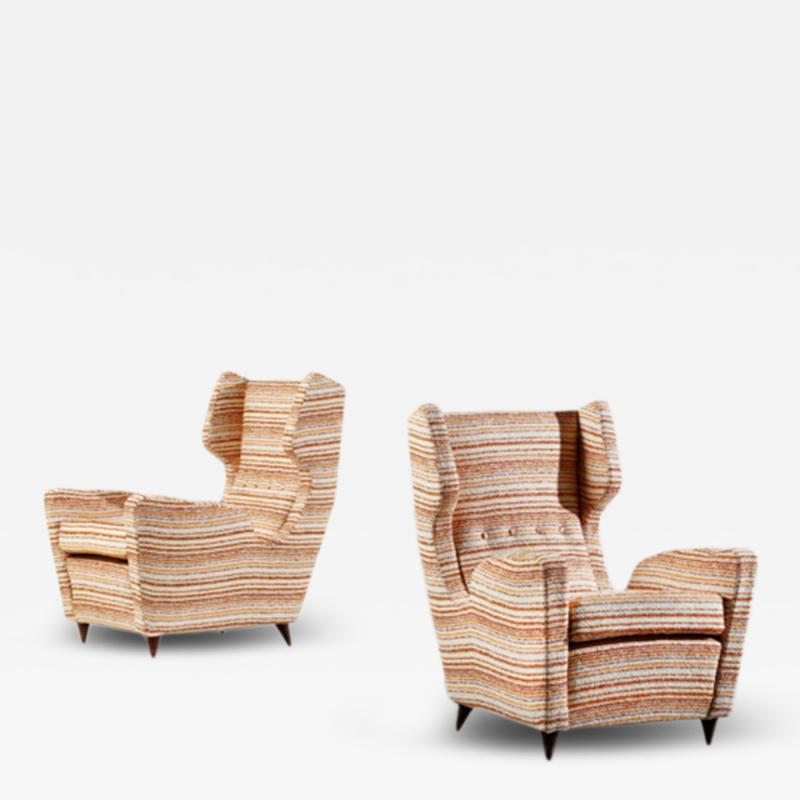 Melchiorre Bega 1940s Melchiorre Bega exceptional pair berg re armchairs Italy
