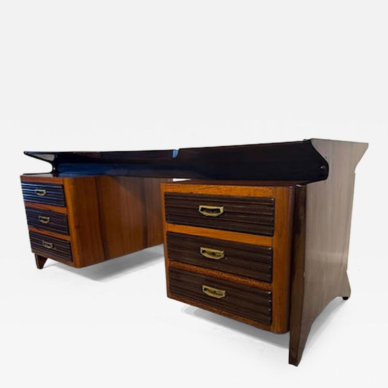 Melchiorre Bega Italian Modern Rosewood and Mahogany Desk 1950s Melchiorre Bega