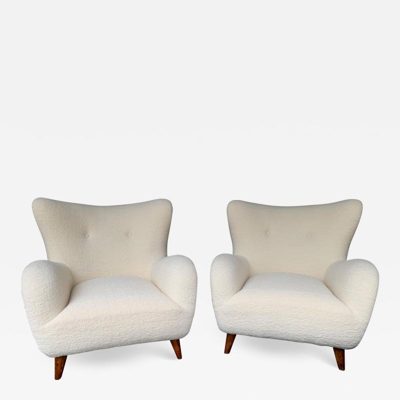 Melchiorre Bega Pair of Italian Armchairs by Melchiorre Bega Italy 1950s