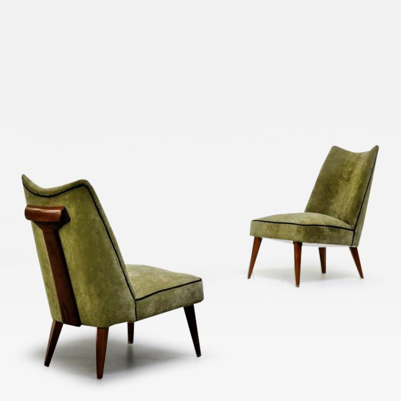 Melchiorre Bega Unique Pair of Small Armchairs Attributed To Melchiorre Bega