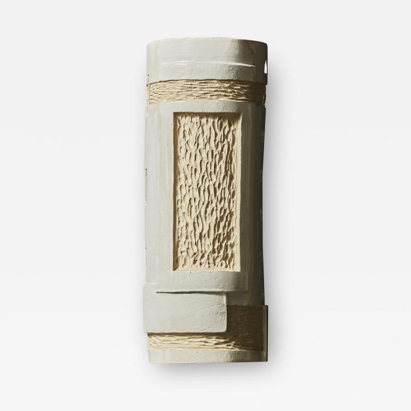 Melissa Cromwell Pair of Slab Built Ceramic Wall Sconces by Melissa Cromwell