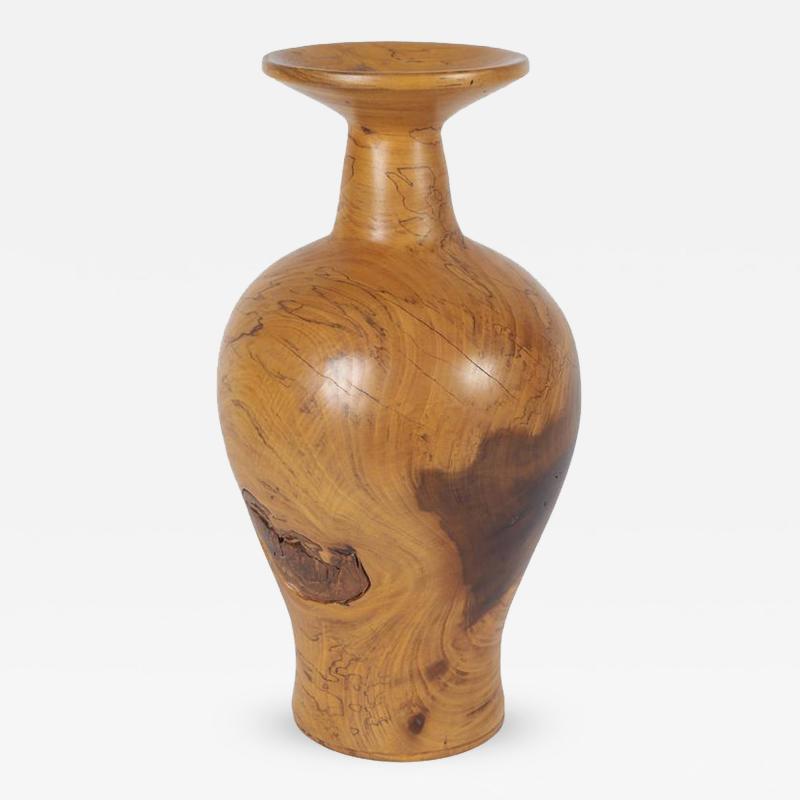 Melvin Lindquist Spalted Magnolia Turned Vase Signed and Dated