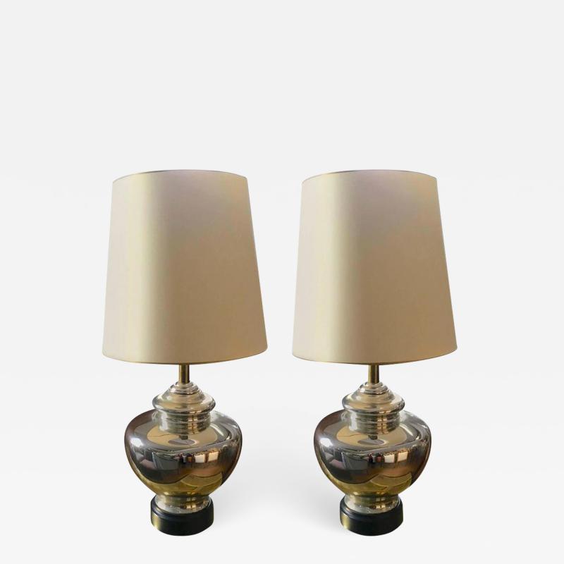 Mercury Pair Spectacular Urn Shaped Pair of Lamps in Good Vintage Condition