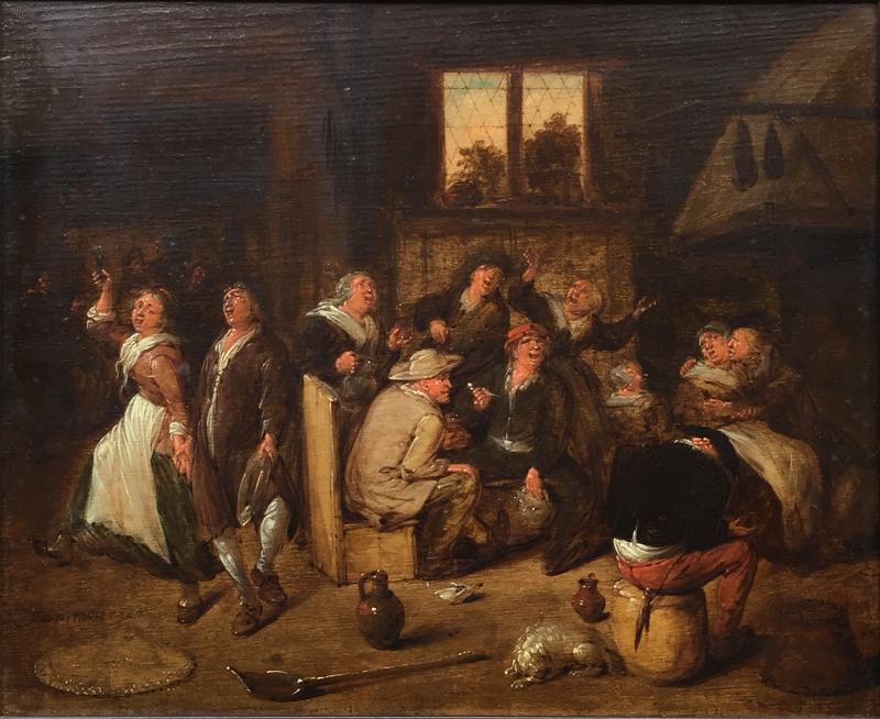 Merry Inn Scene Jan Molenaer 17th century Old Master Painting 