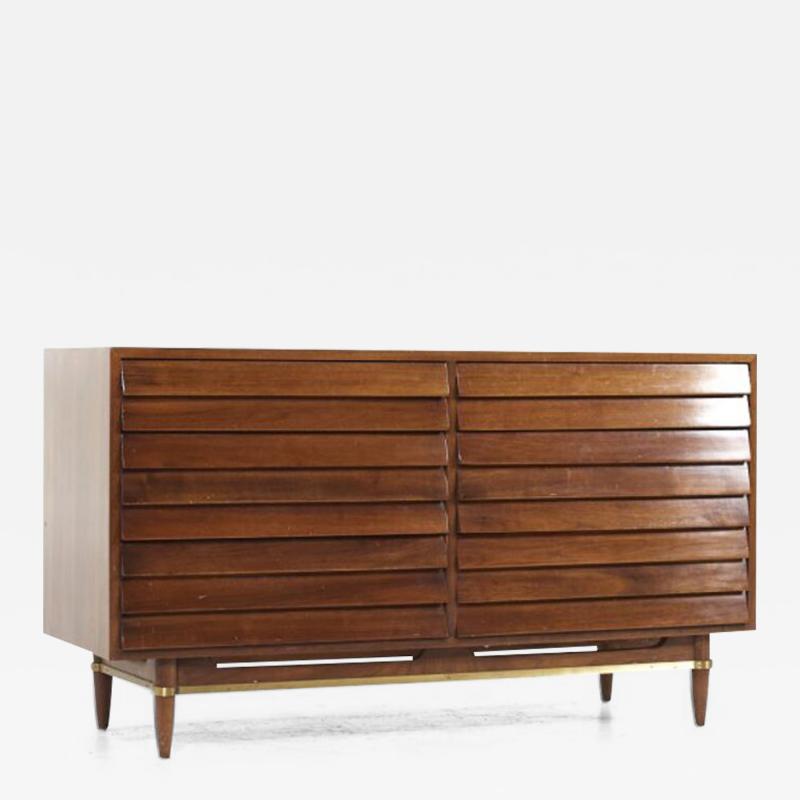 Merton Gershun Merton Gershun for American of Martinsville Mid Century Walnut 6 Drawer